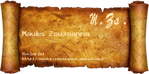 Mauks Zsuzsanna névjegykártya